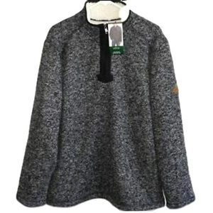 NWT Orvis 3/4 Zip Black Tweed Fleece Lined Size XXL